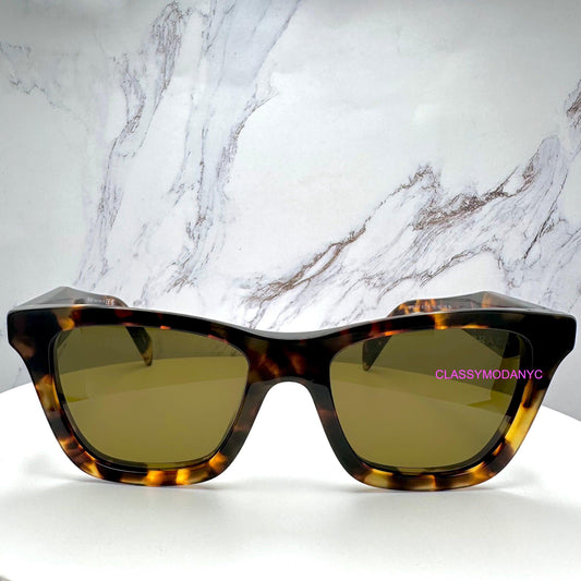 Prada PRC07S 14L09Z brown square tortoise shell sunglasses front view