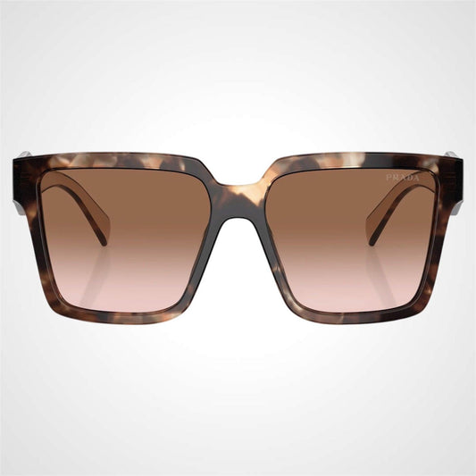 Prada PR 24ZS 07R0A6 brown beige symbole square sunglasses for women front frame