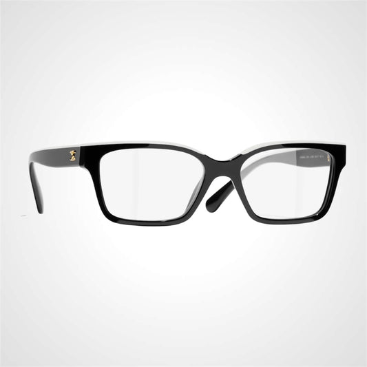 3510 1656 Chanel eyeglasses black white front frame top frame logo rx-able 2