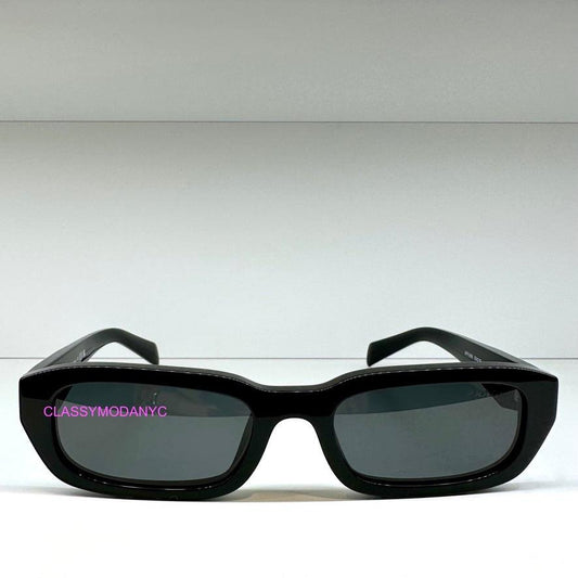 Prada PRB06S 16K08Z black rectangular grey lens front view