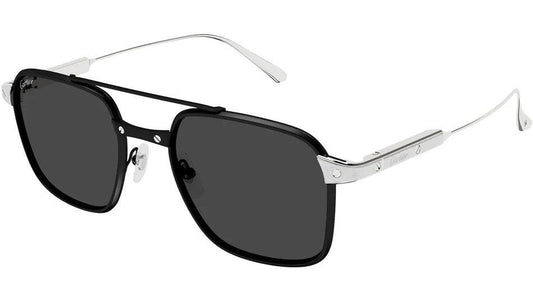 Cartier CT0610S 001 aviator polarized black silver men's sunglasses side view