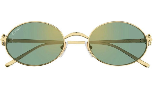 Cartier CT0644S 004 gold green gradient lens oval sunglasses front view