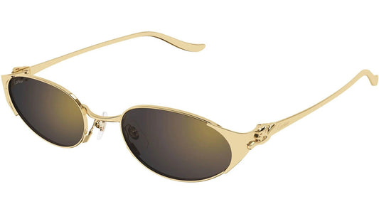 Cartier CT0630S 001 gold oval grey gradient lens panther sunglasses