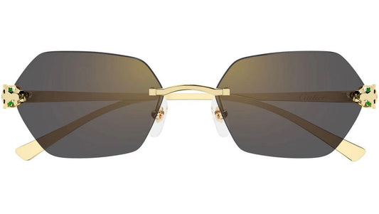 Cartier CT0636S 001 gold grey women's panther Sunglasses
