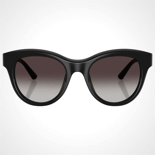 Dolce & Gabbana 0DG4518 501/8G black round grey lens gold logo women's eyeglasses front view