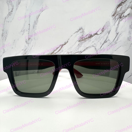 GUCCI GG1868S 001 Black Square Aviator Oversized Men’s Sunglasses Gray Lens