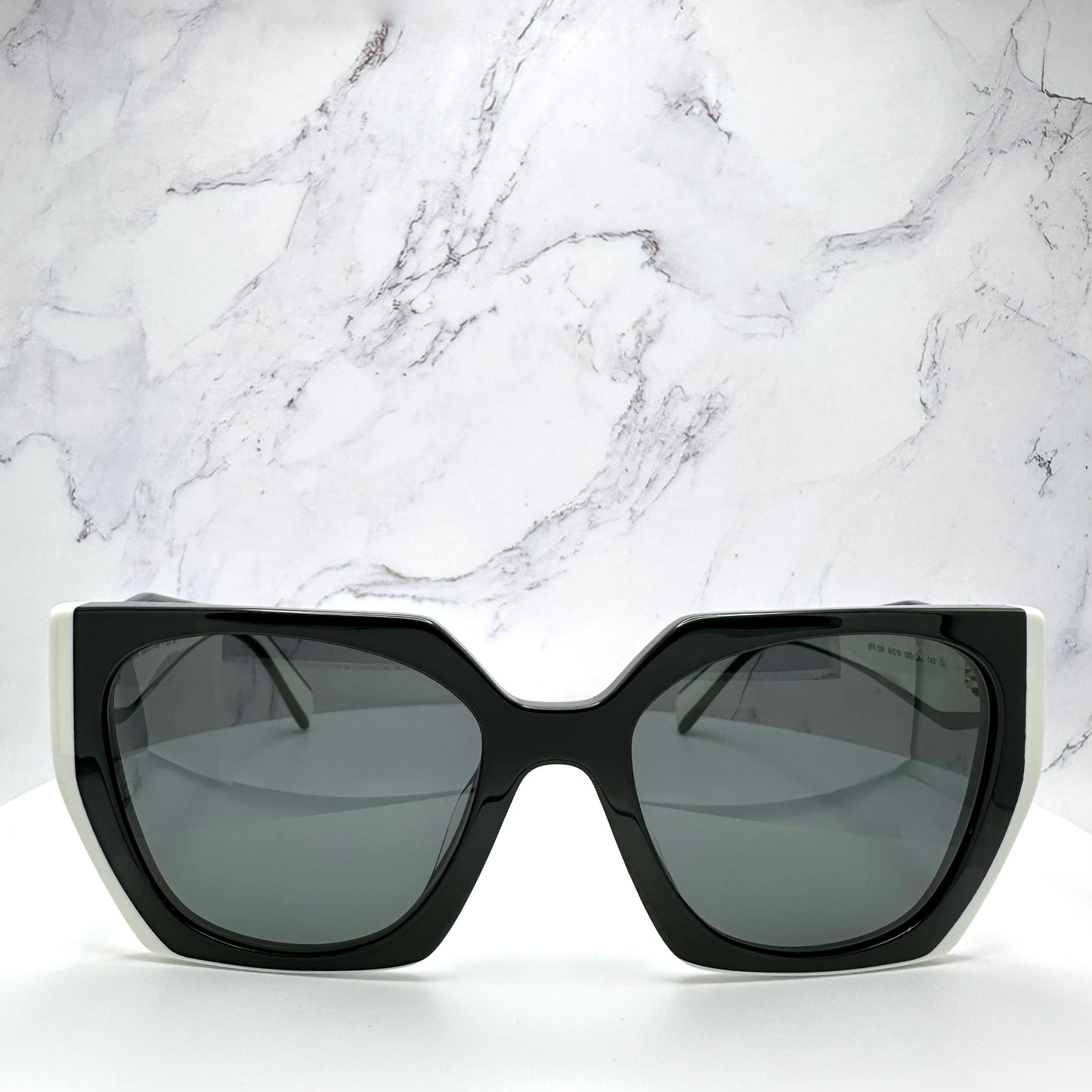 PRADA Symbole Black White Gold Sunglasses PR15WS
