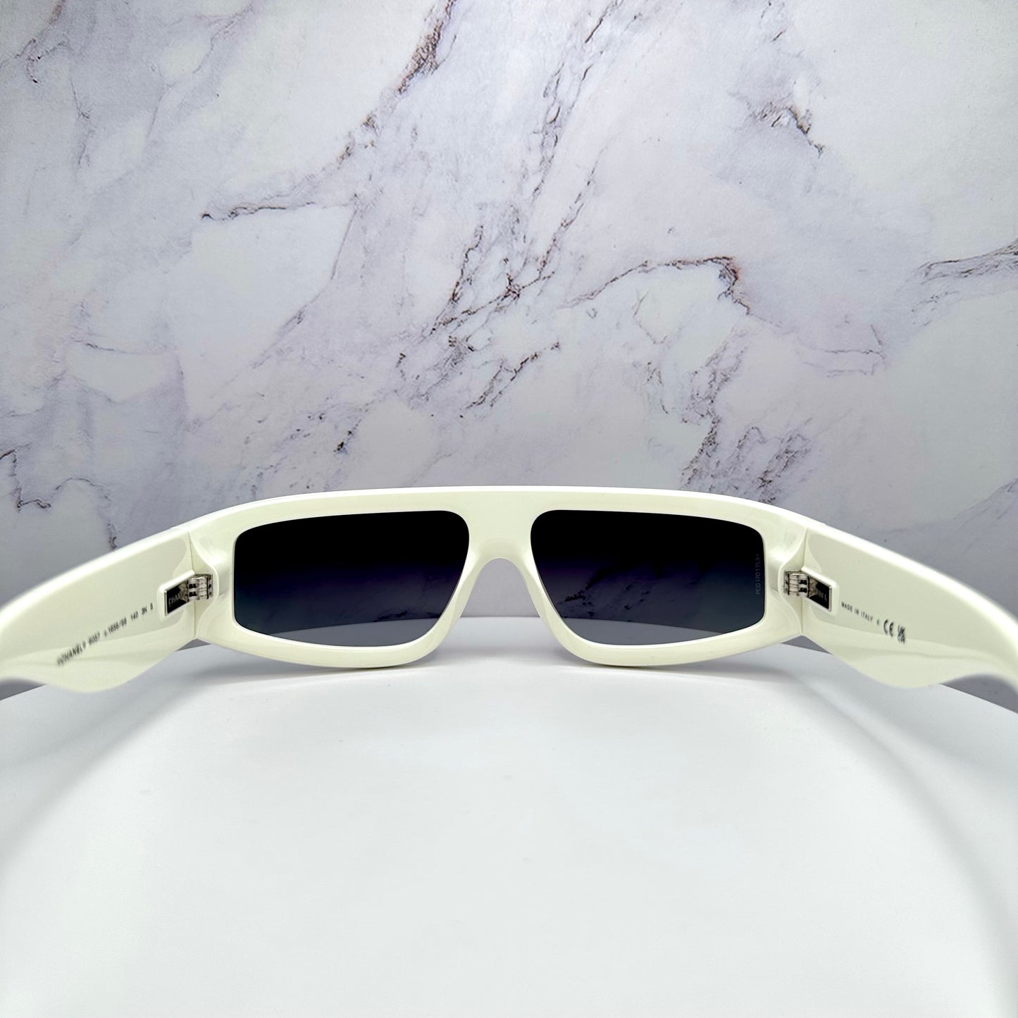 Chanel Shield Sunglasses CC Logo CH6057 Black & White