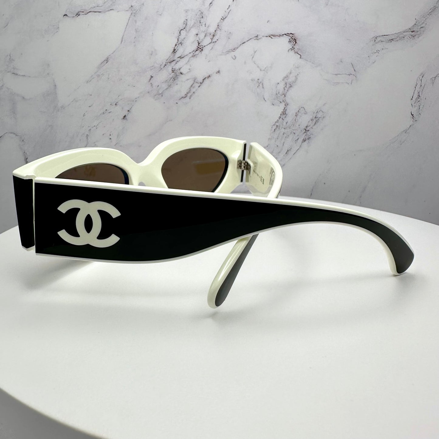 Chanel Sunglasses Cat Eye CC Logo CH6056 Black & White