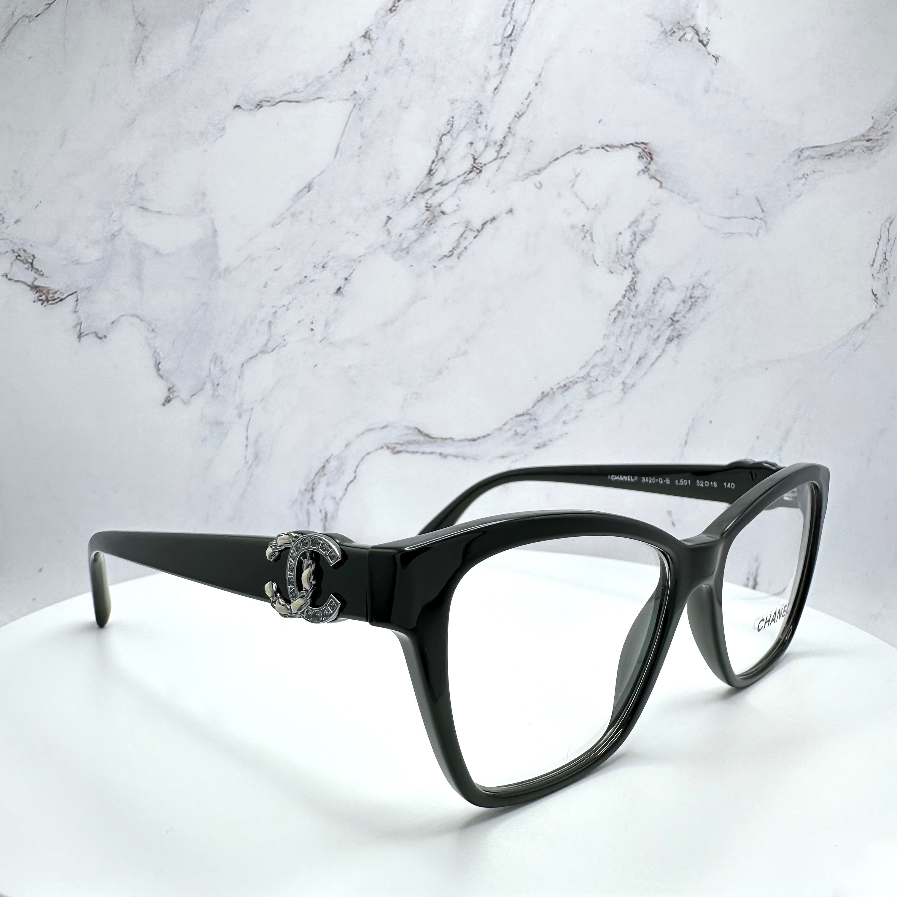 CHANEL Eyeglasses 3420QB Acetate Crystal Calfskin CLASSY MODA NYC