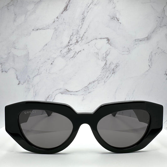 GUCCI GG1421S 001 front frame black cat eye sunglasses.