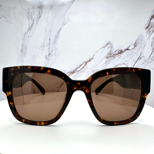VERSACE VE4437U 108/73 brown sunglasses with gold medusa logo front view