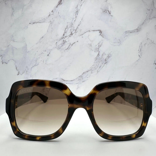 Gucci GG1337S 003 brown tortoise gradient oversized women's sunglasses front view