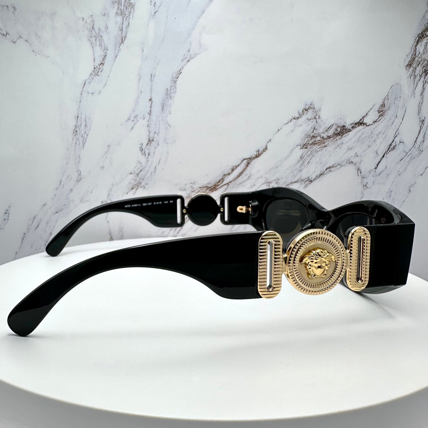 VERSACE Sunglasses VE4480U GB1/87 Oval Black Gold Medusa Logo