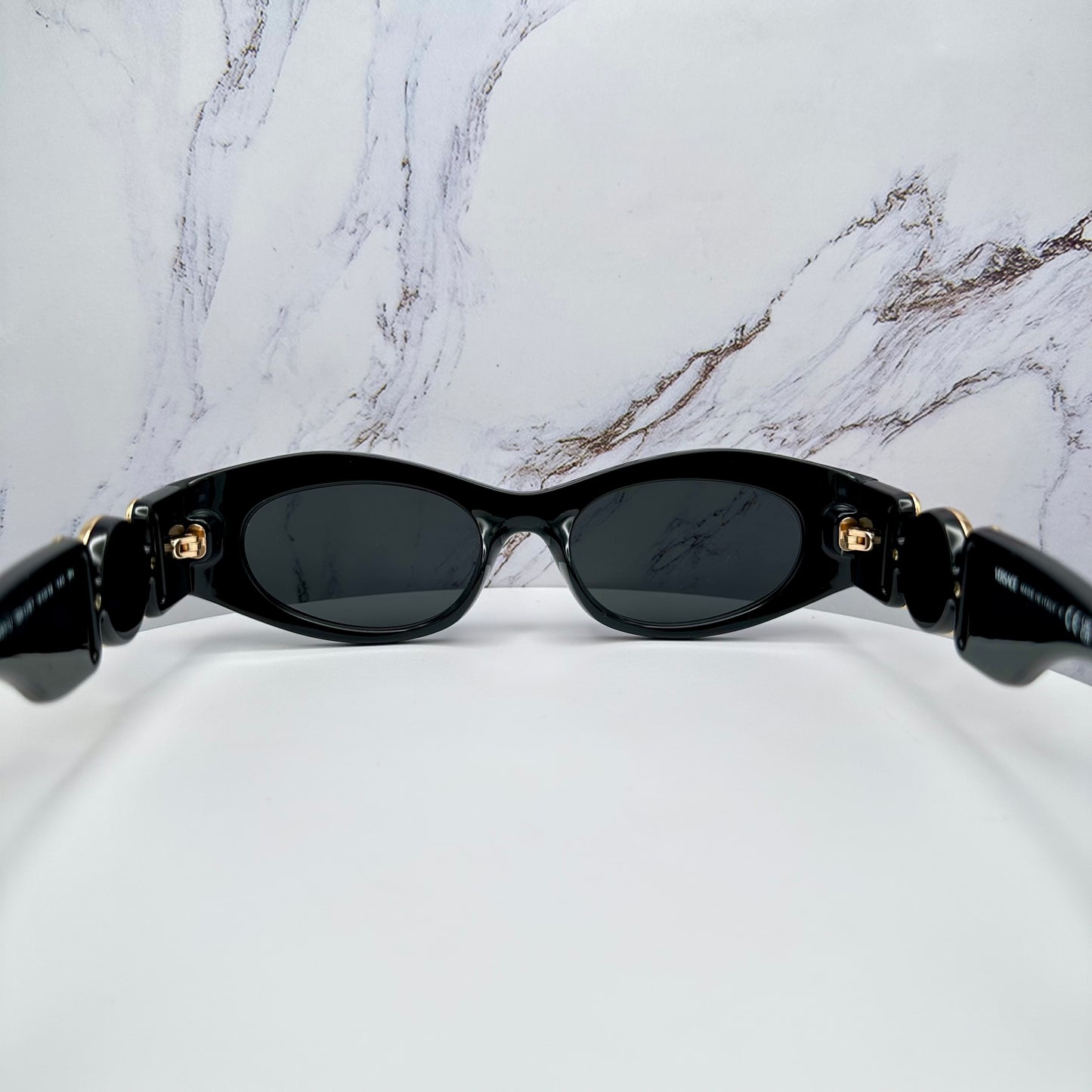 VERSACE Sunglasses VE4480U GB1/87 Oval Black Gold Medusa Logo