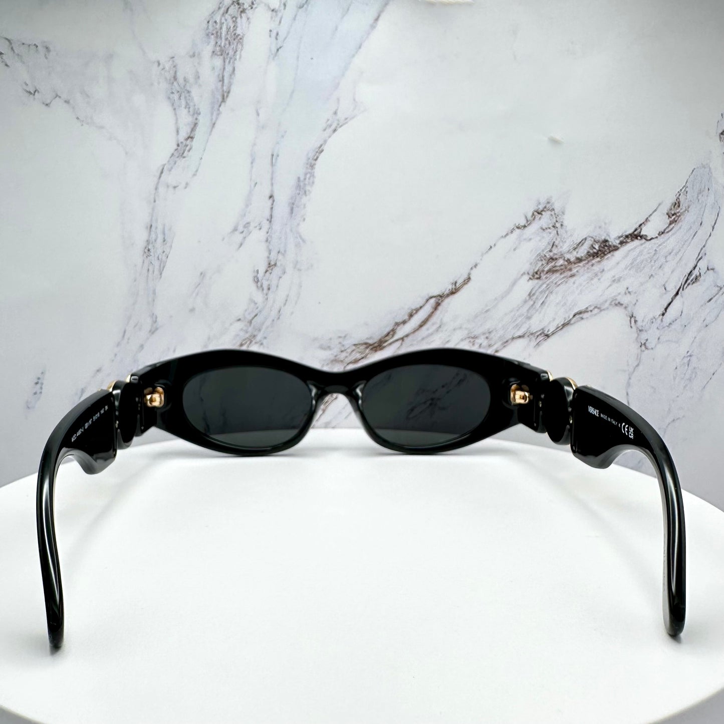 VERSACE Sunglasses VE4480U GB1/87 Oval Black Gold Medusa Logo