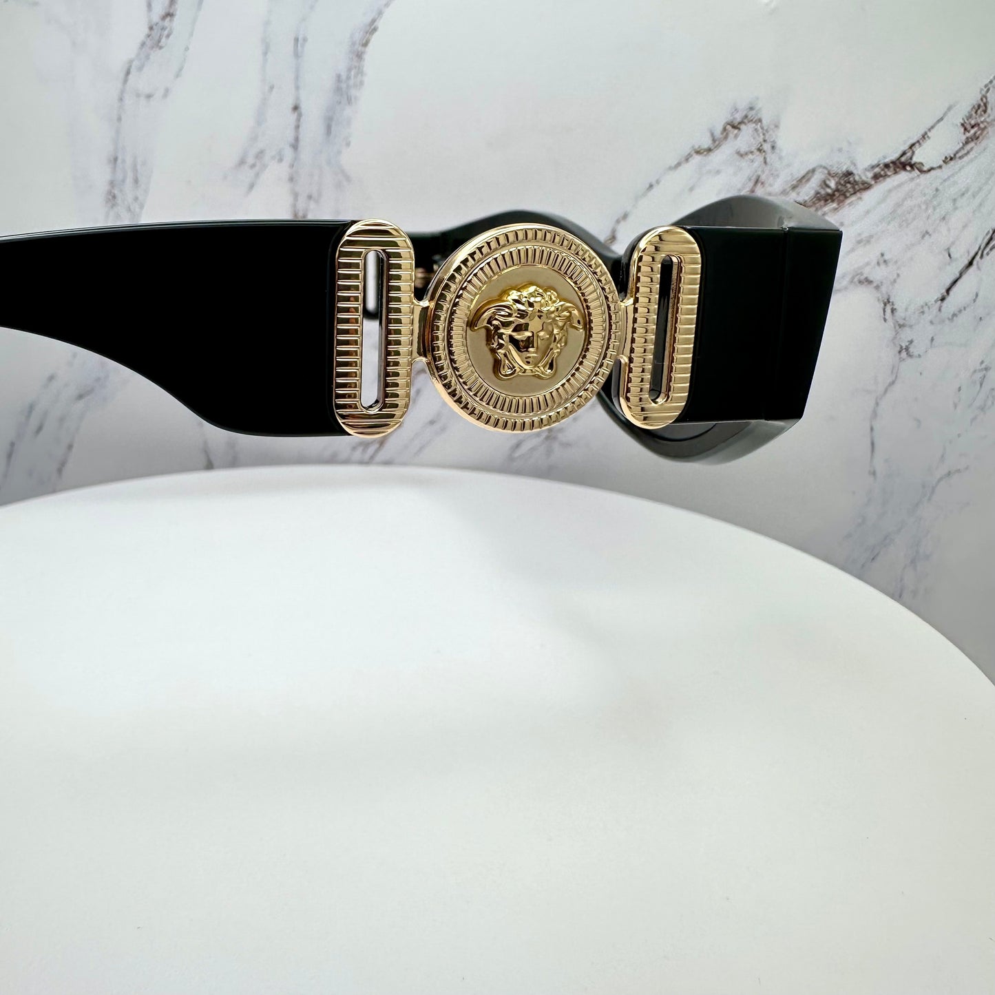 VERSACE Sunglasses VE4480U GB1/87 Oval Black Gold Medusa Logo