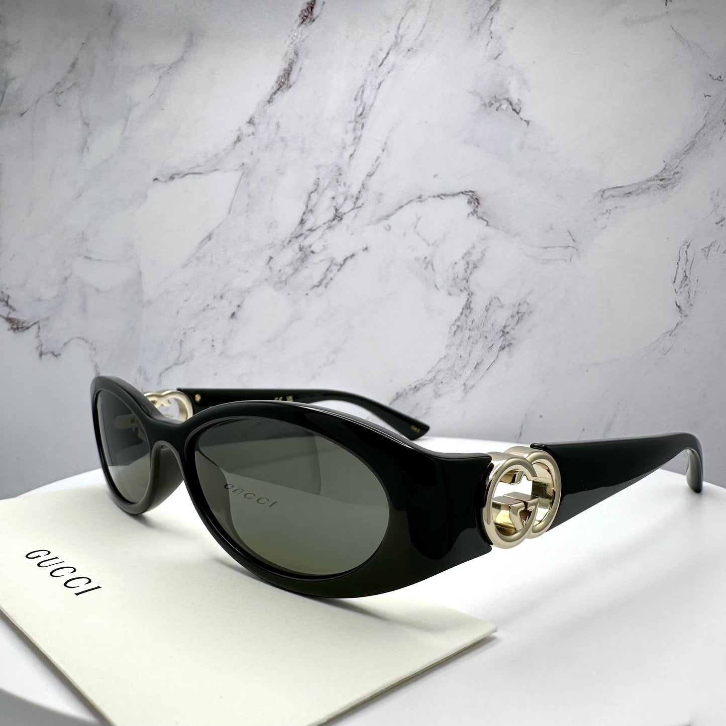 Gucci Sunglasses Black Gold GG Logo GG1660S 001