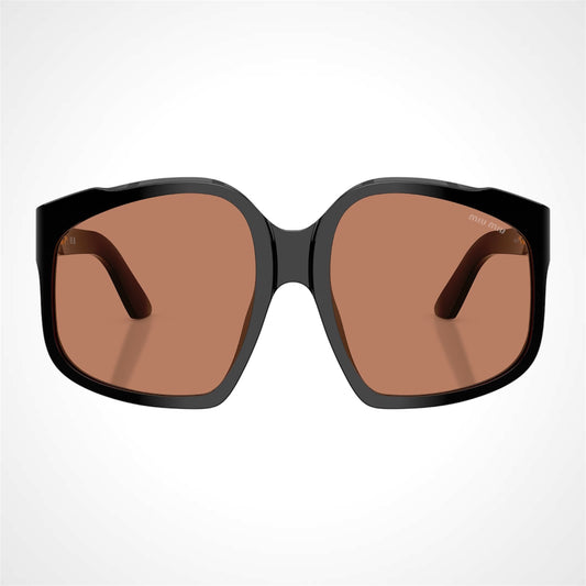 MUA07S 16K90Q MIU MIU black sunglasses with brown lens for women front view