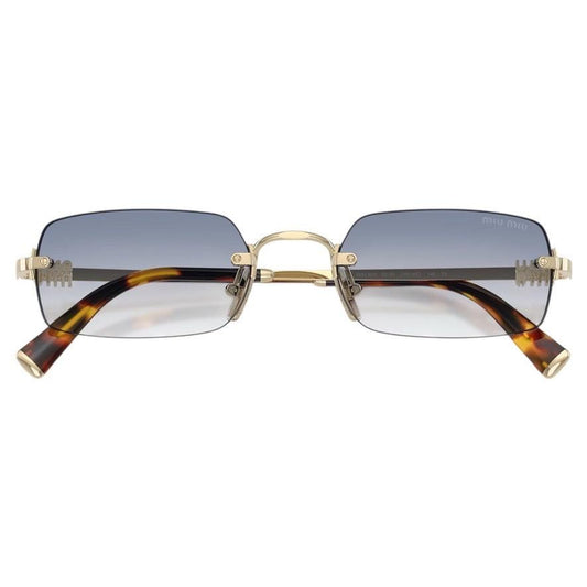 MIU MIU 0MUB50S ZVN80O gold blue lens sunglasses front view