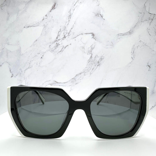 PRADA 0PR15WS 09Q5S0 black white talc square oversized symbole sunglasses for women