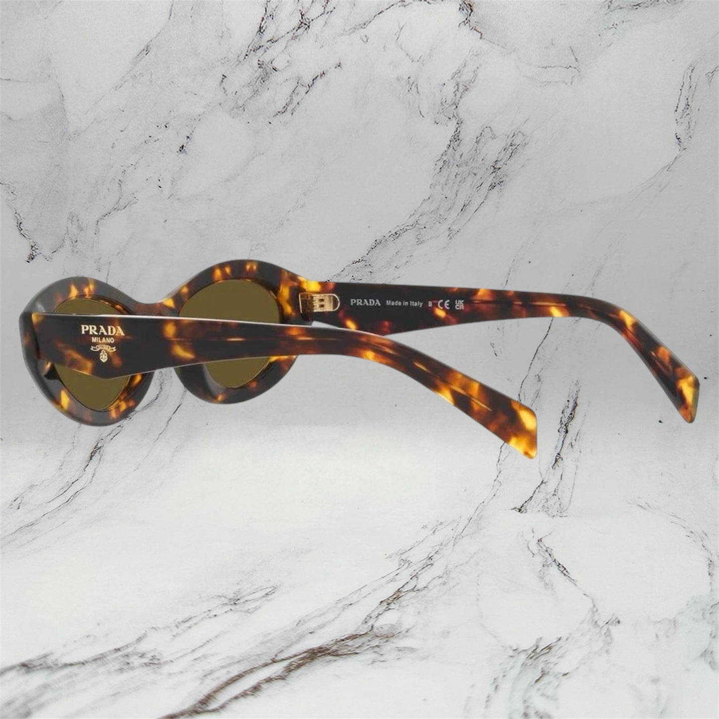 Prada Sunglasses PR26ZS Womens Symbole Logo Brown Tortoise