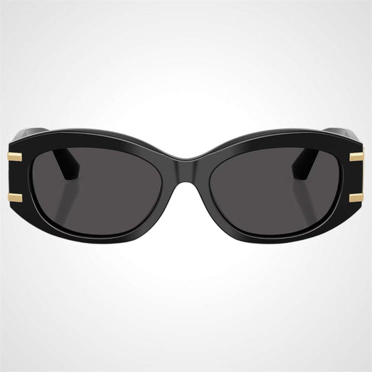Dolce & Gabbana DG4502 501/87 black oval women's sunglasses front facing.