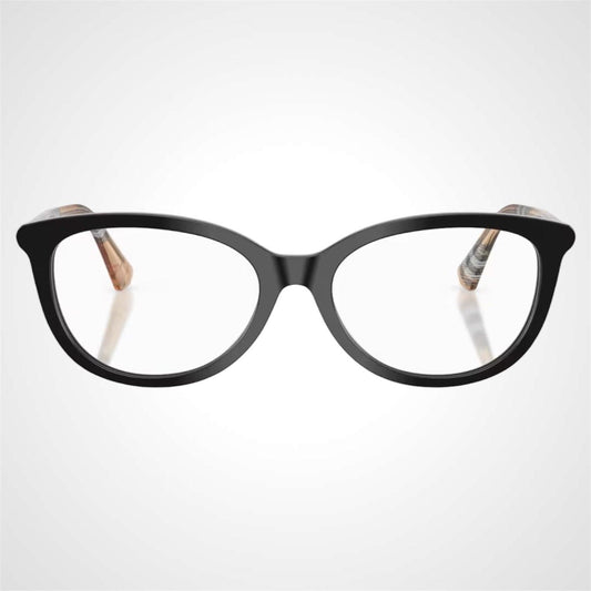 Burberry BE2431 4161 black frame brown check arms cat eye glasses front frame