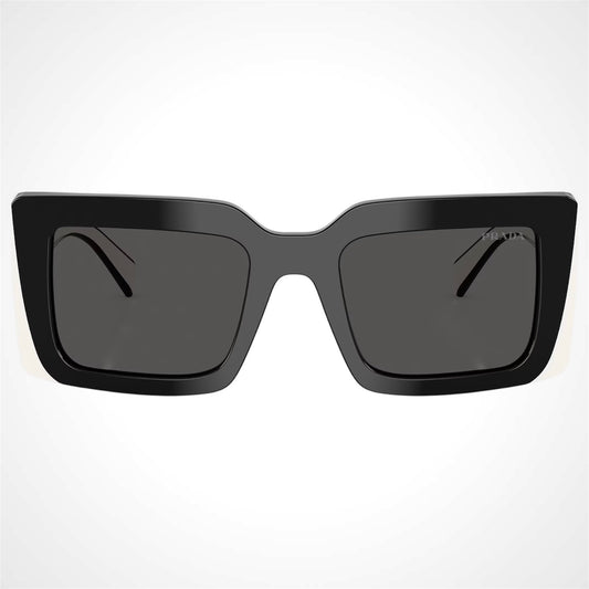 Prada PRD01S 20G08Z Black White Rectangle Symbole Sunglasses Front View