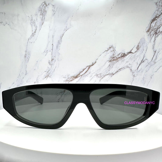 Prada PRC02S 16K08Z black shield wrap front frame sunglasses