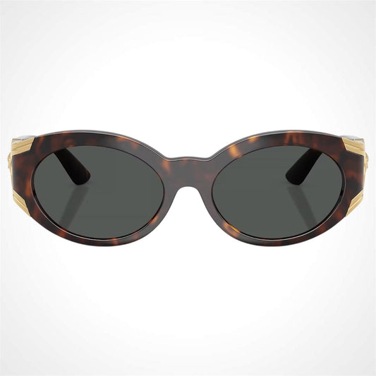 VERSACE 0VE4503U 108/87 brown tortoise oval gold Medusa sunglasses front view