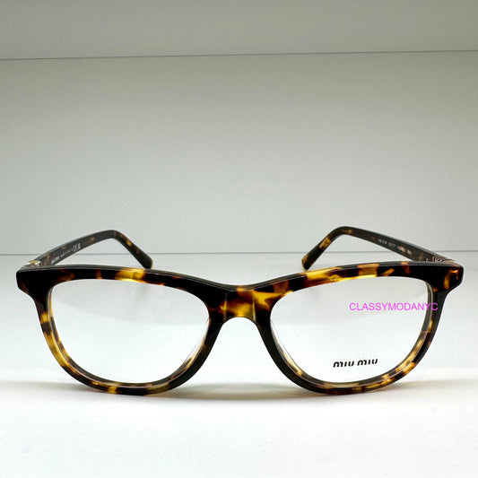 Miu Miu 0MU01WV 14L1O1 brown havana women's eyeglasses front view