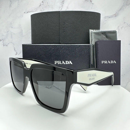 Prada PR24ZS 1AB5S0 black white square sunglasses
