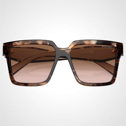 Prada 0PR24ZS 07R0A6 brown beige symbole sunglasses front frame