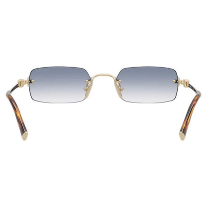 MIU MIU 0MUB50S ZVN80O back view of rimless rectangular sunglasses