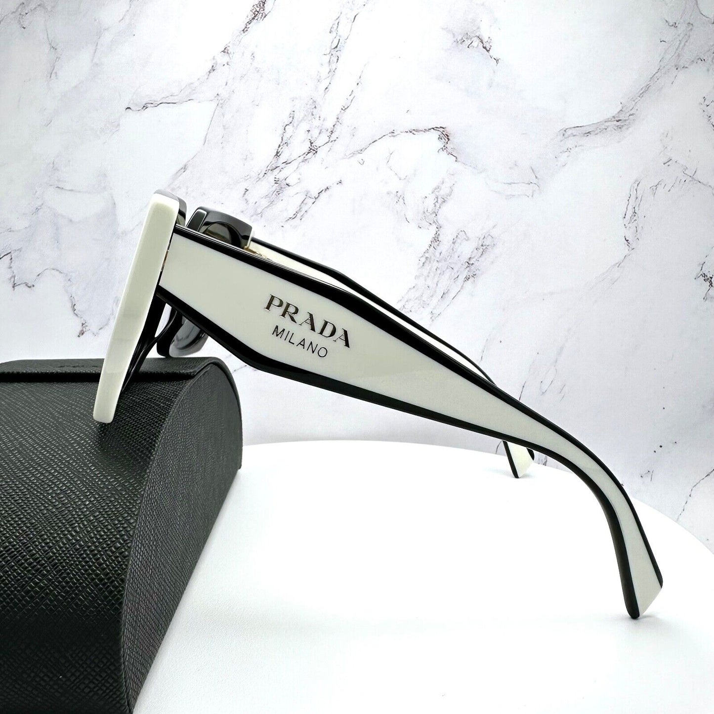 PRADA Symbole Black White Gold PR 15WS Sunglasses