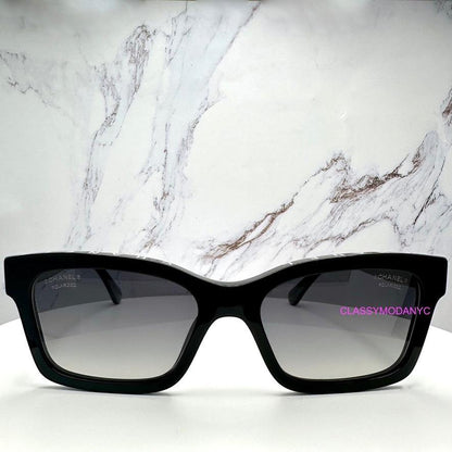 CHANEL CH5417 C501/S8 square black sunglasses front view