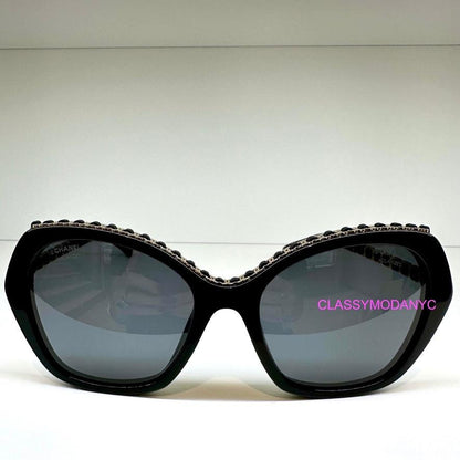 CHANEL CH5547Q c.622/T8 black butterfly grey polarized lens sunglasses front frame