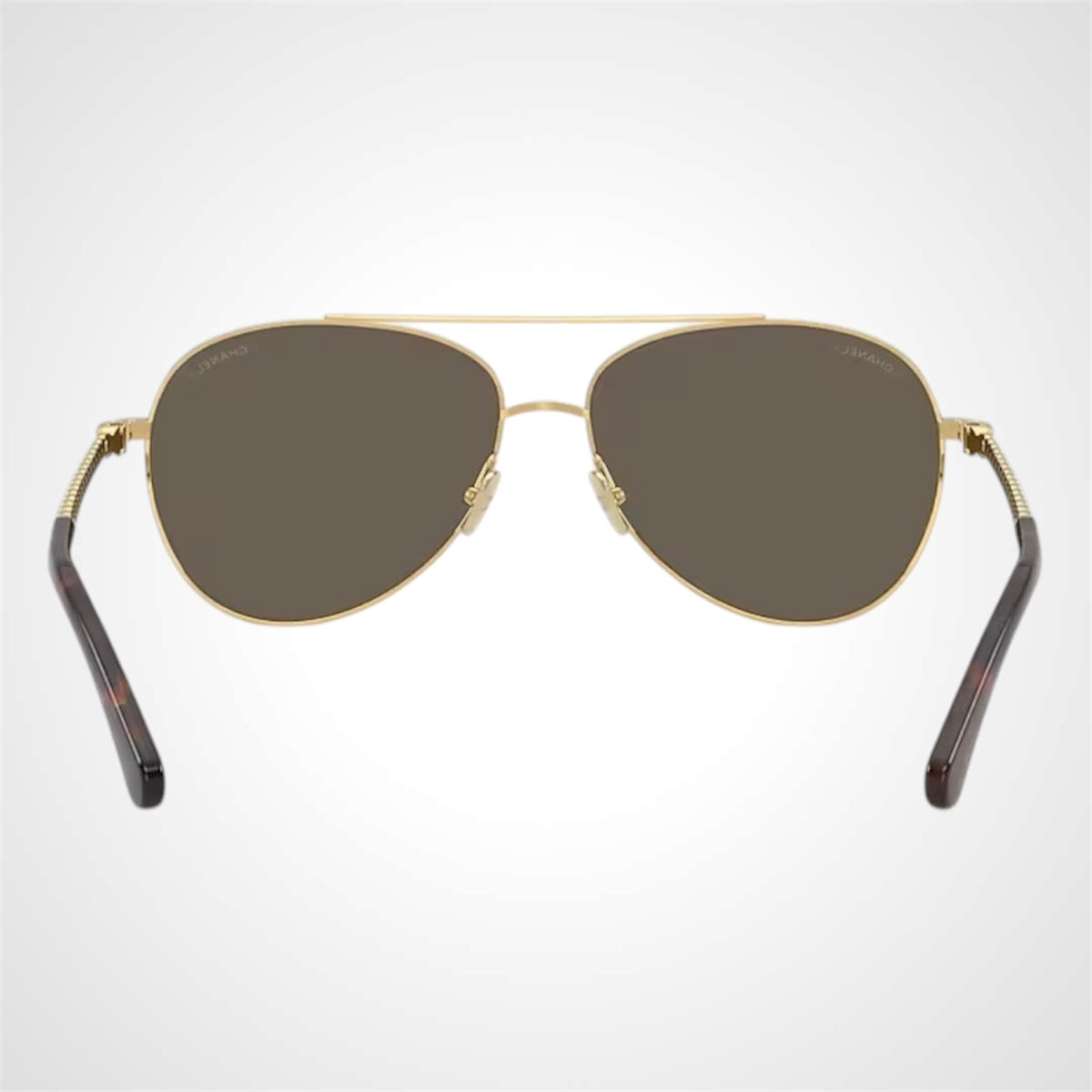 4298H C125/3 Chanel Pilot sunglasses  gold brown lens back view 