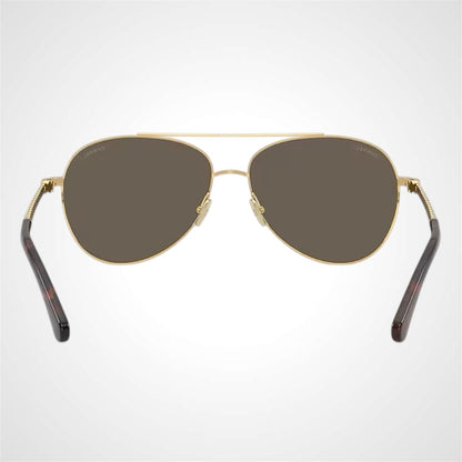 4298H C125/3 Chanel Pilot sunglasses  gold brown lens back view 