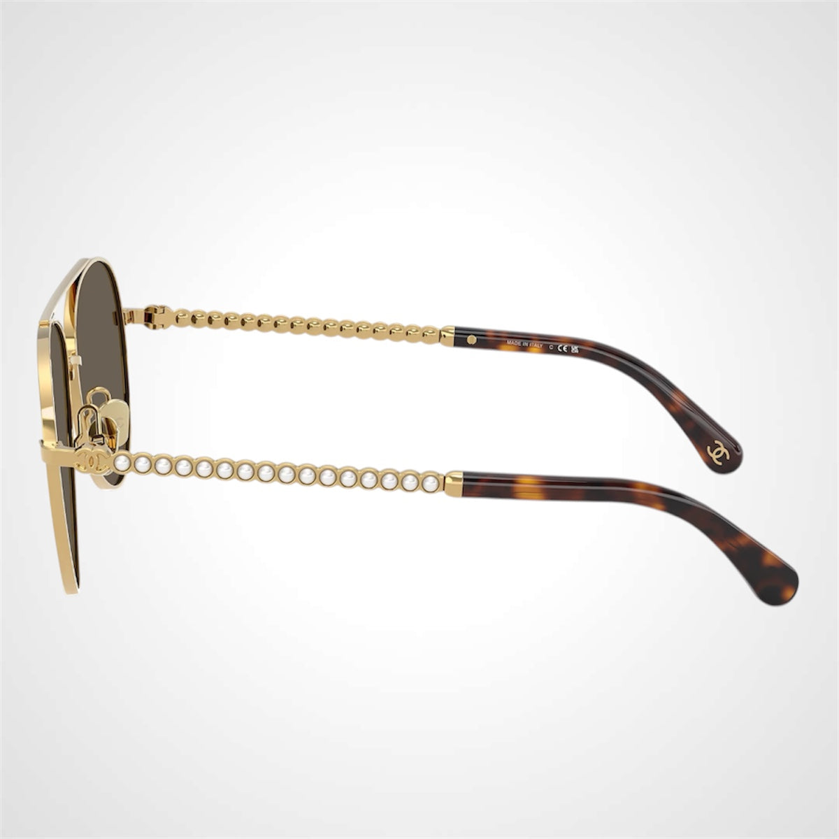 4298H C125/3 Chanel Pilot sunglasses front frame gold brown lens 
