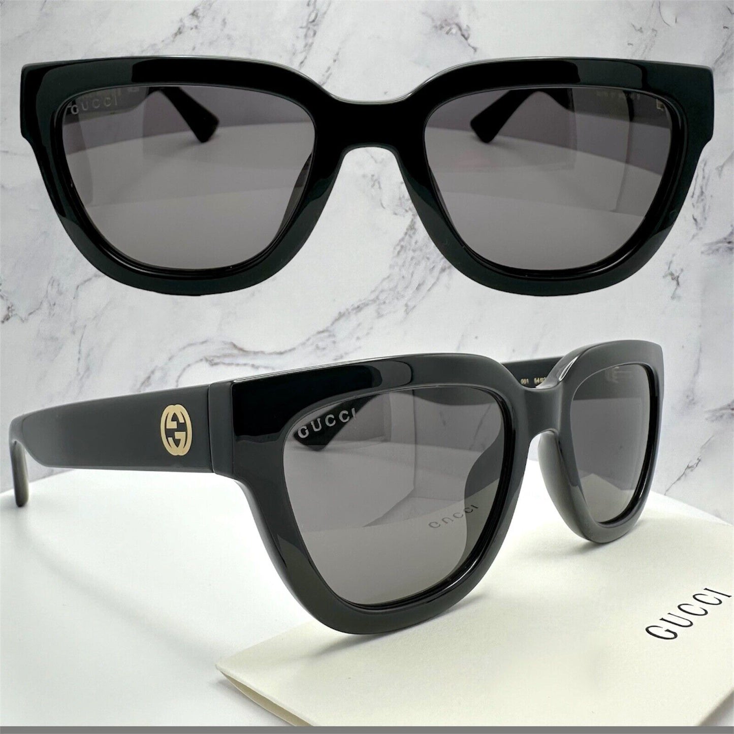 GUCCI Sunglasses New Black Gold GG Logo GG1578S 001