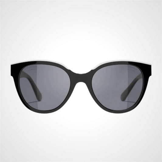 5414 1656/T8 Chanel black white sunglasses front view polarized 