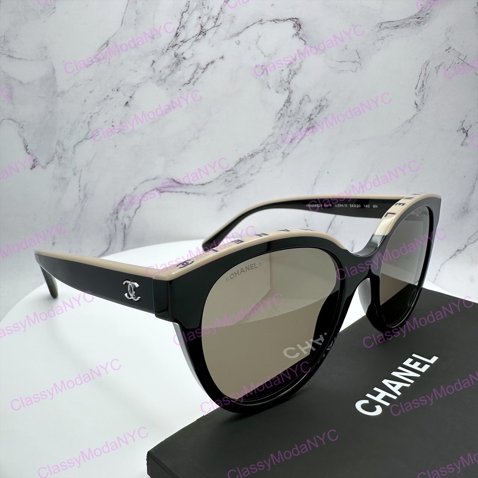 5414 C534/3 Chanel sunglasses black beige womens glasses 