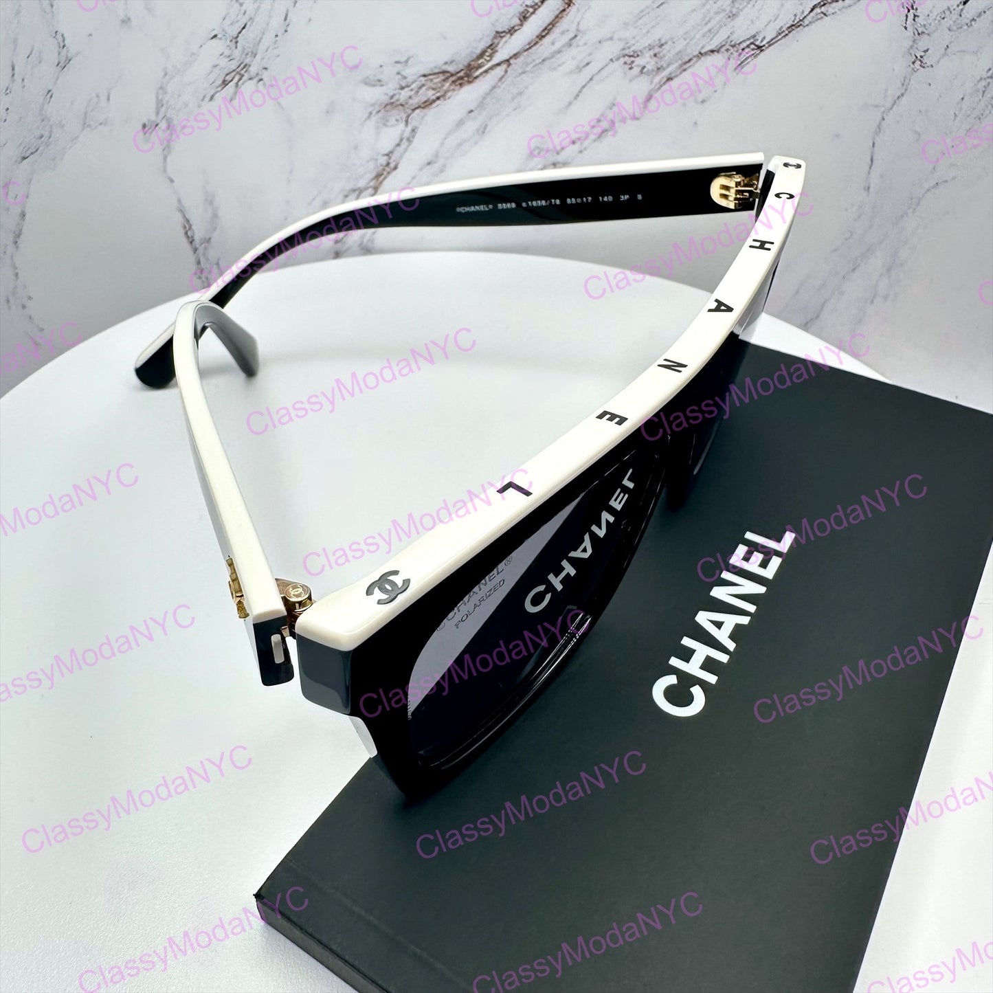 5569 1656/T8 Chanel sunglasses side and top view 