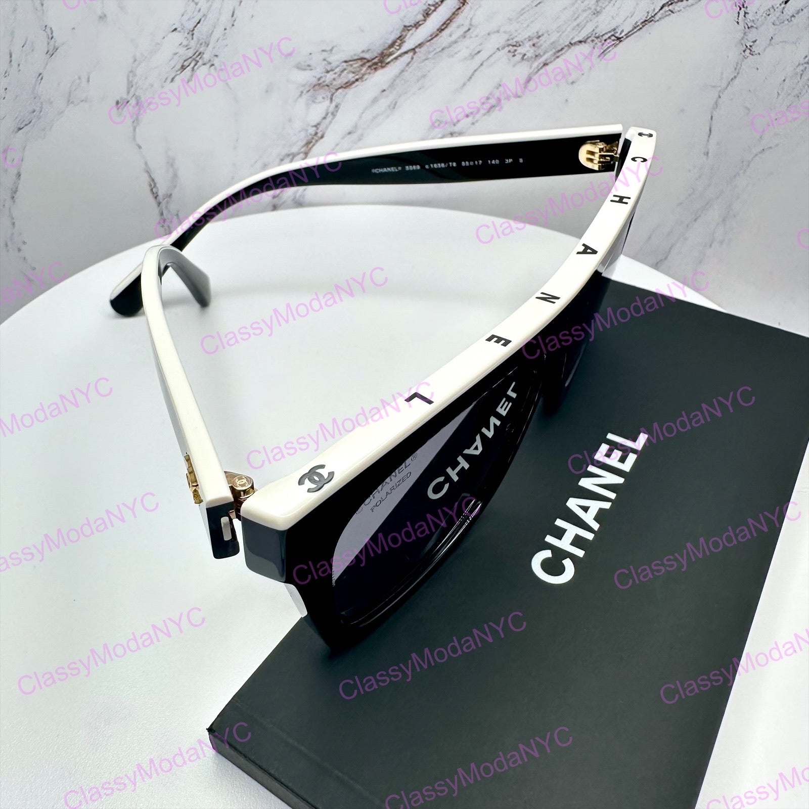 5569 1656/T8 Chanel sunglasses side and top view 