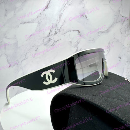 6057 1656/S6 side view black and white shield with case