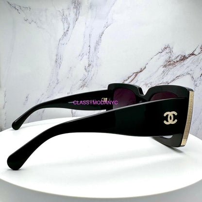 CHANEL CH5435 C622/S6 black and gold sunglasses