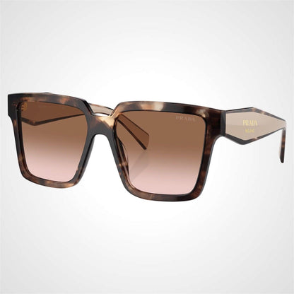 Prada PR24ZS 07R0A6 brown beige symbole square sunglasses for women side view