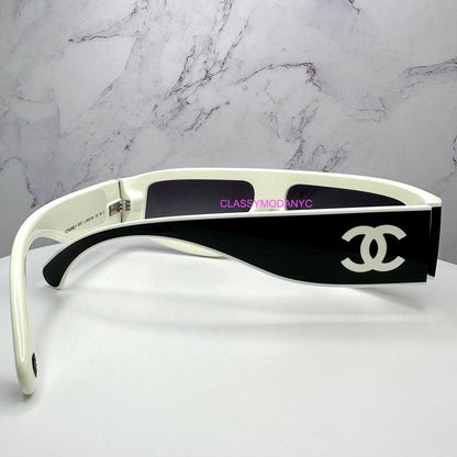 Chanel CH6057 1656/S6 black wrap sunglasses with gradient lens back view
